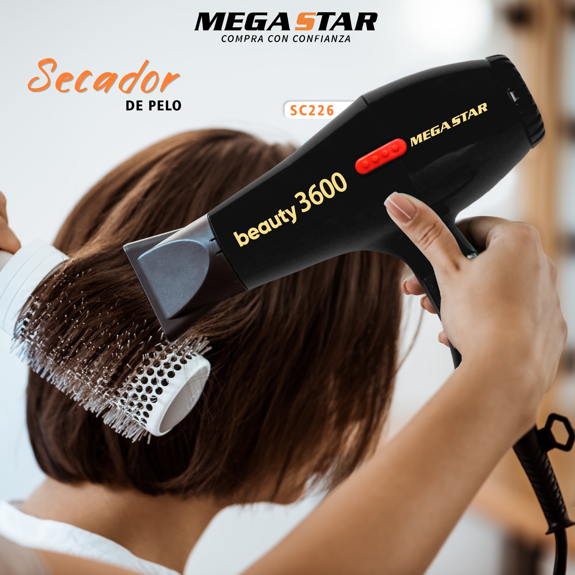 Secadora de Cabello MEGASTAR 3600W - Imagen 4