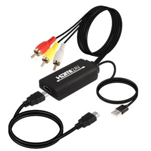 Convertidor HDMI a RCA, 1080P HDMI a AV 3RCA CVBs Cable de audio de vídeo compuesto CVB, adaptador HDMI a TV más antiguo compatible con PAL/NTSC para PC, portátil, TV, HDTV, DVD, LCD proyectores - 1.8M