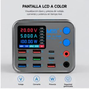 Cargador Multipuerto MA ANT 8 Canales 100W – Fuente Inteligente para Técnicos