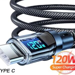 Cable USB-C a USB-C 120W con Visor Digital de Potencia