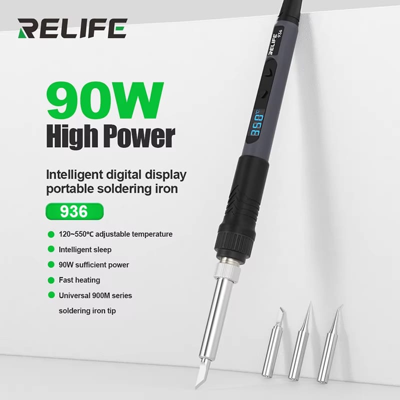 Soldador de Punta RELIFE RL-936 220V 90W para Electrónica - Imagen 2