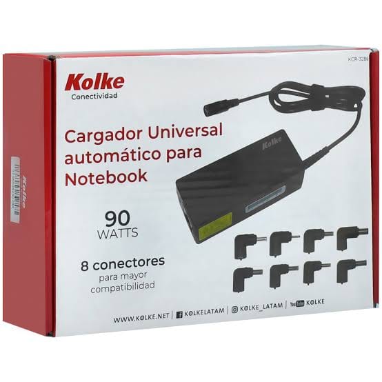 Cargador Universal para Notebook Kolke KCR-3286 90W con 8 Conectores - Imagen 2